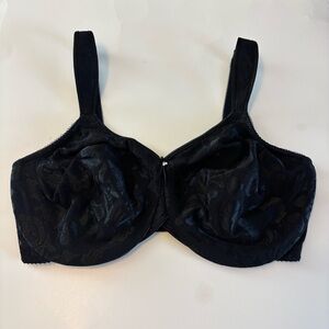 Wacoal Black Floral Lace Underwire Bra Size 36DDD Full Coverage Comfort Support